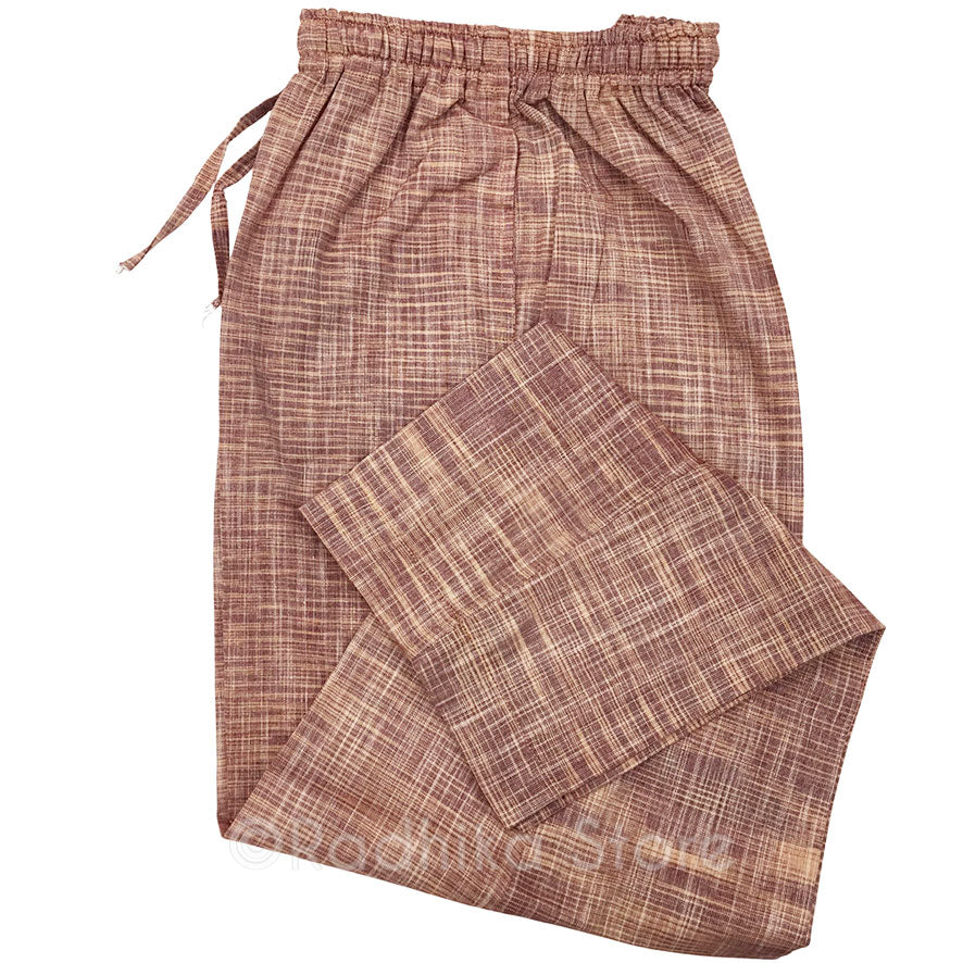 Natural Jute Yogi Pants - Maroon/Peach- S, M, L, Xl,