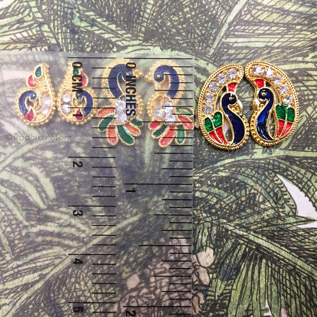 Peacock Chandrika Deity Earrings or For Crowns and Turbans