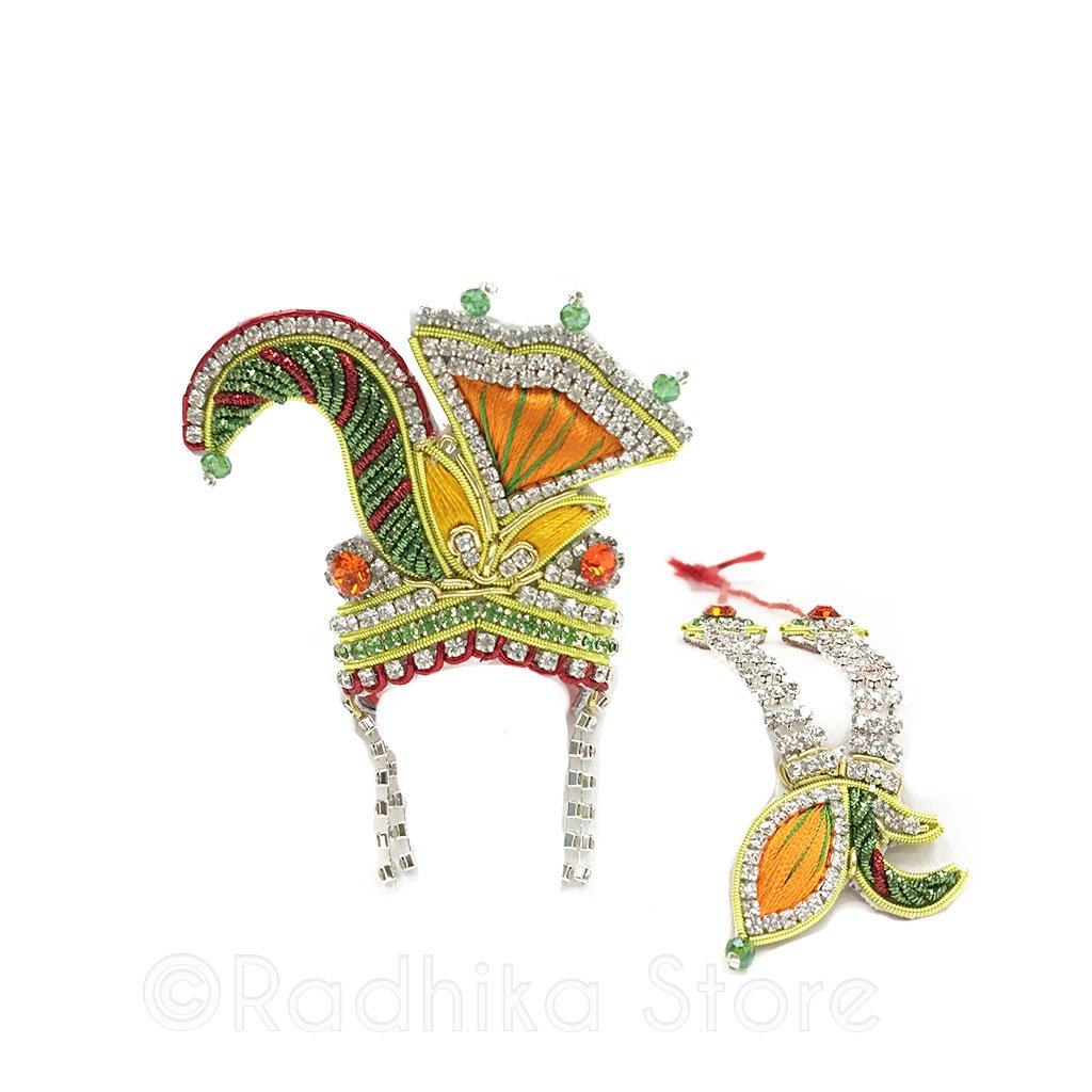 Mayapur Flower - Rhinestone Crown and Necklace Set