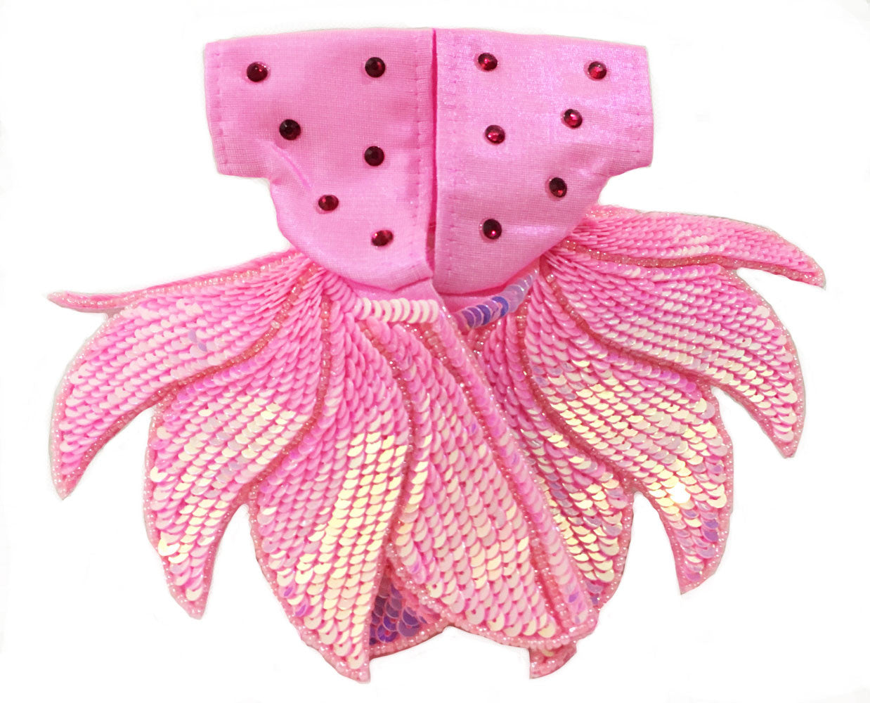 Laddu Gopal Outfit-Pink Sequin Lotus-Cotton- 4" Inch