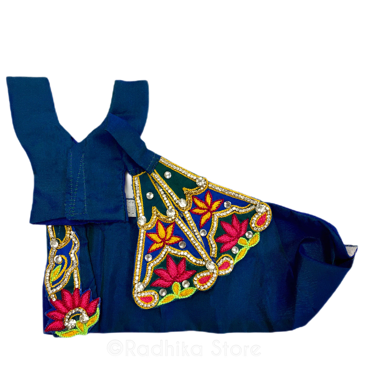 Nocturnal Kirtan Lotus - Midnight Blue - Silk - Gaura Nitai Deity Outfit