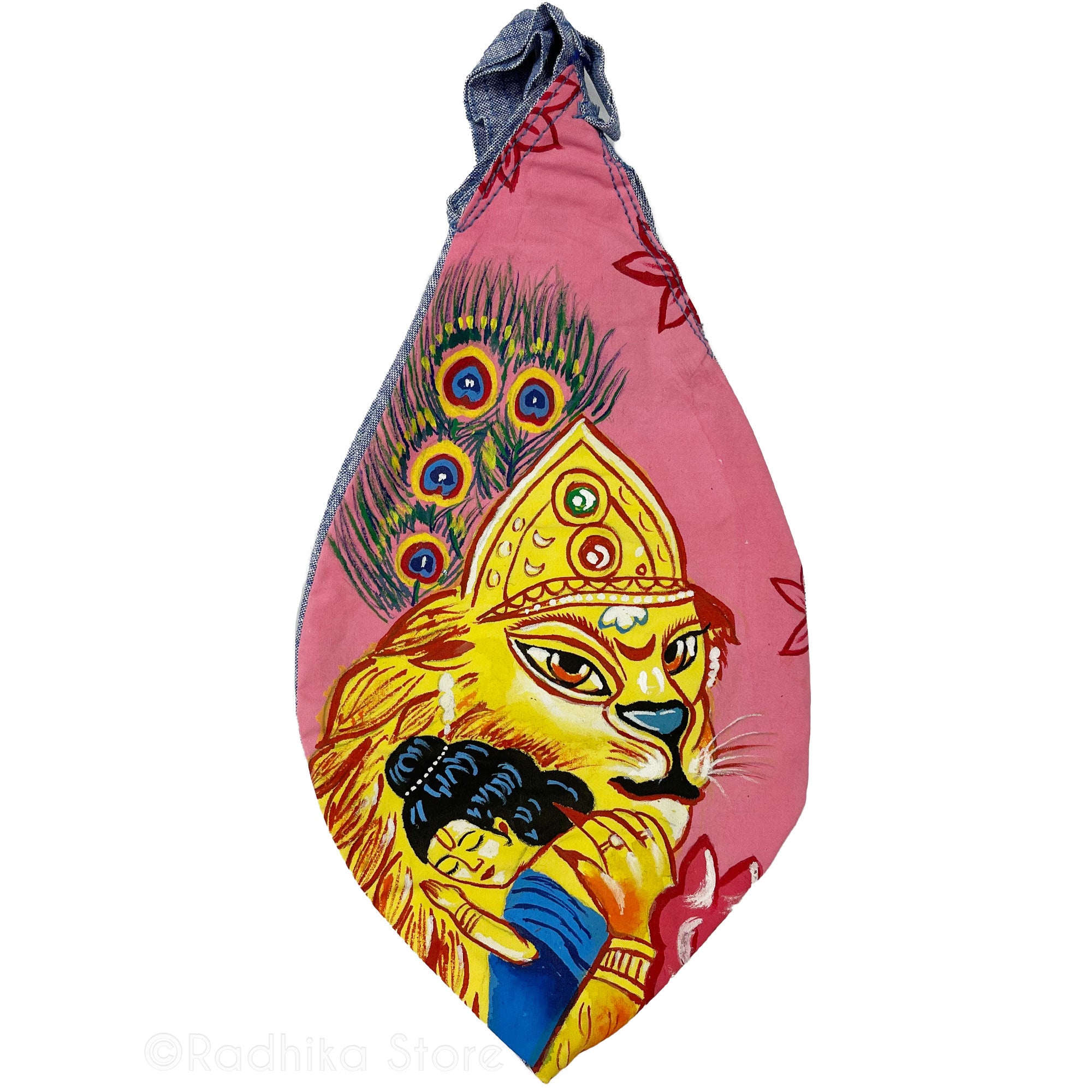 Prahlad Narasimhadeva - Hand Painted -Jute - Bead Bag