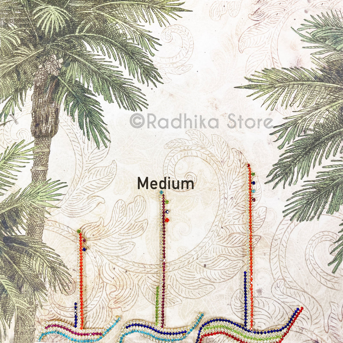 Baladeva Plough With Multi Color Rhinestones- Size Medium 4 inch