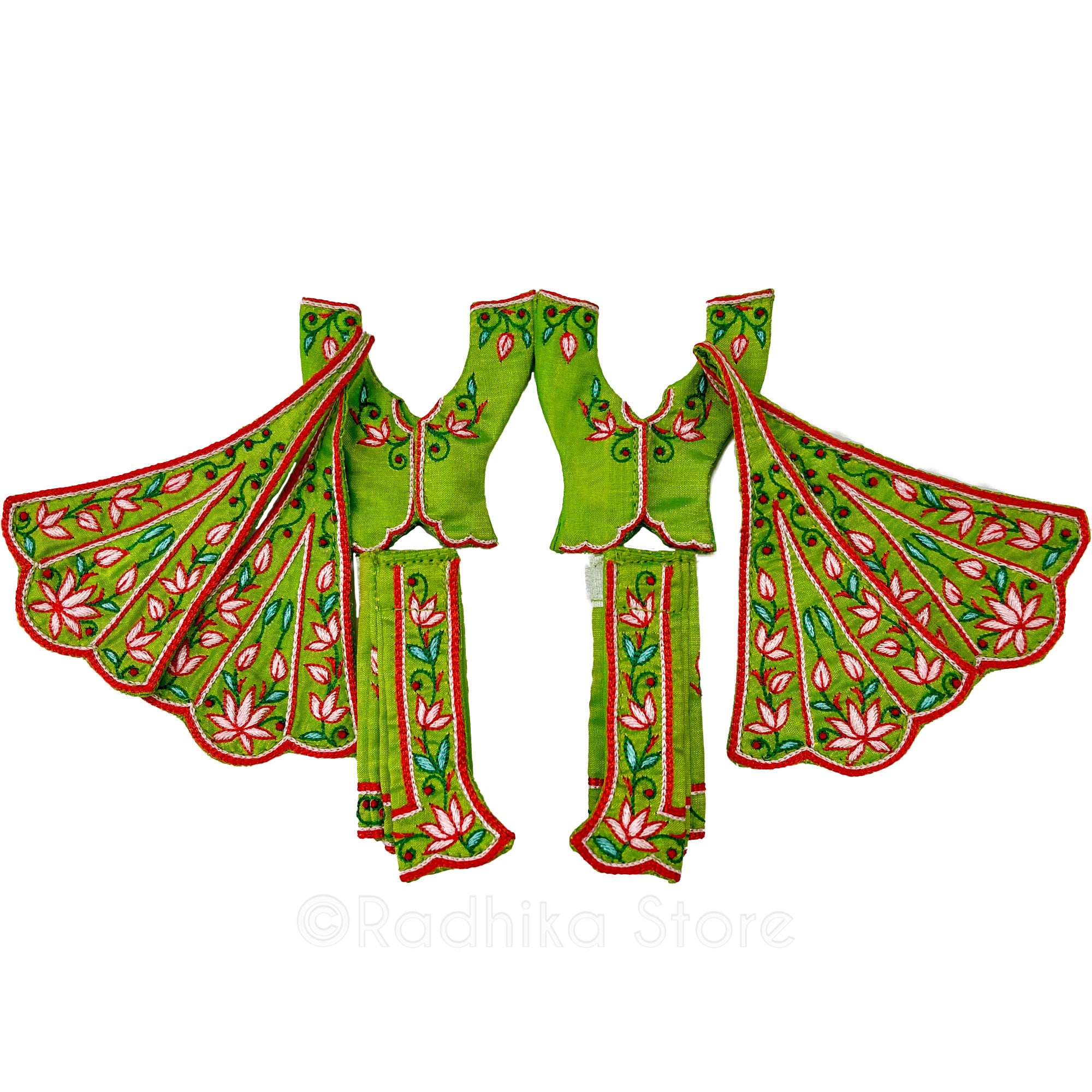 Prem Sarovara Lotus - All Silk - Pond Green - Gaura Nitai Deity Outfit