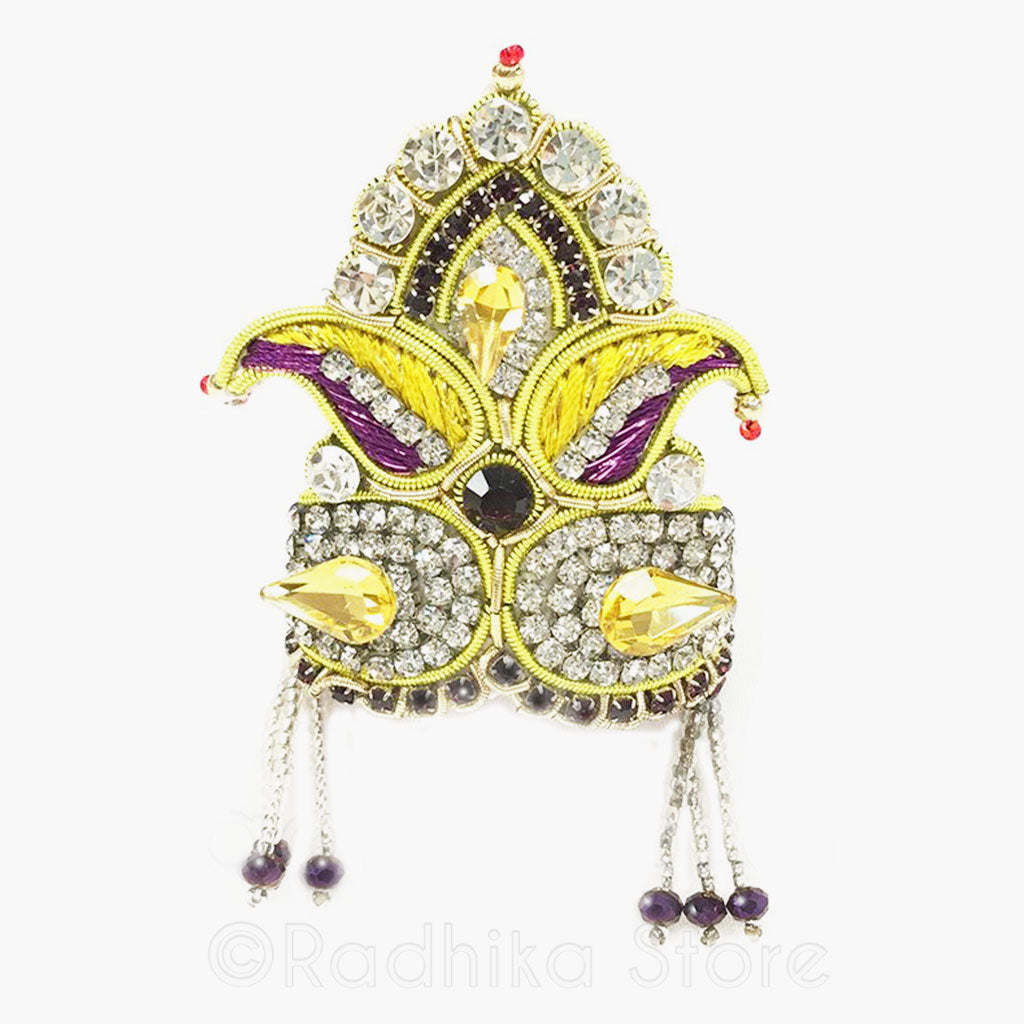Purple Golden Majesty -  Rhinestone Deity Crown