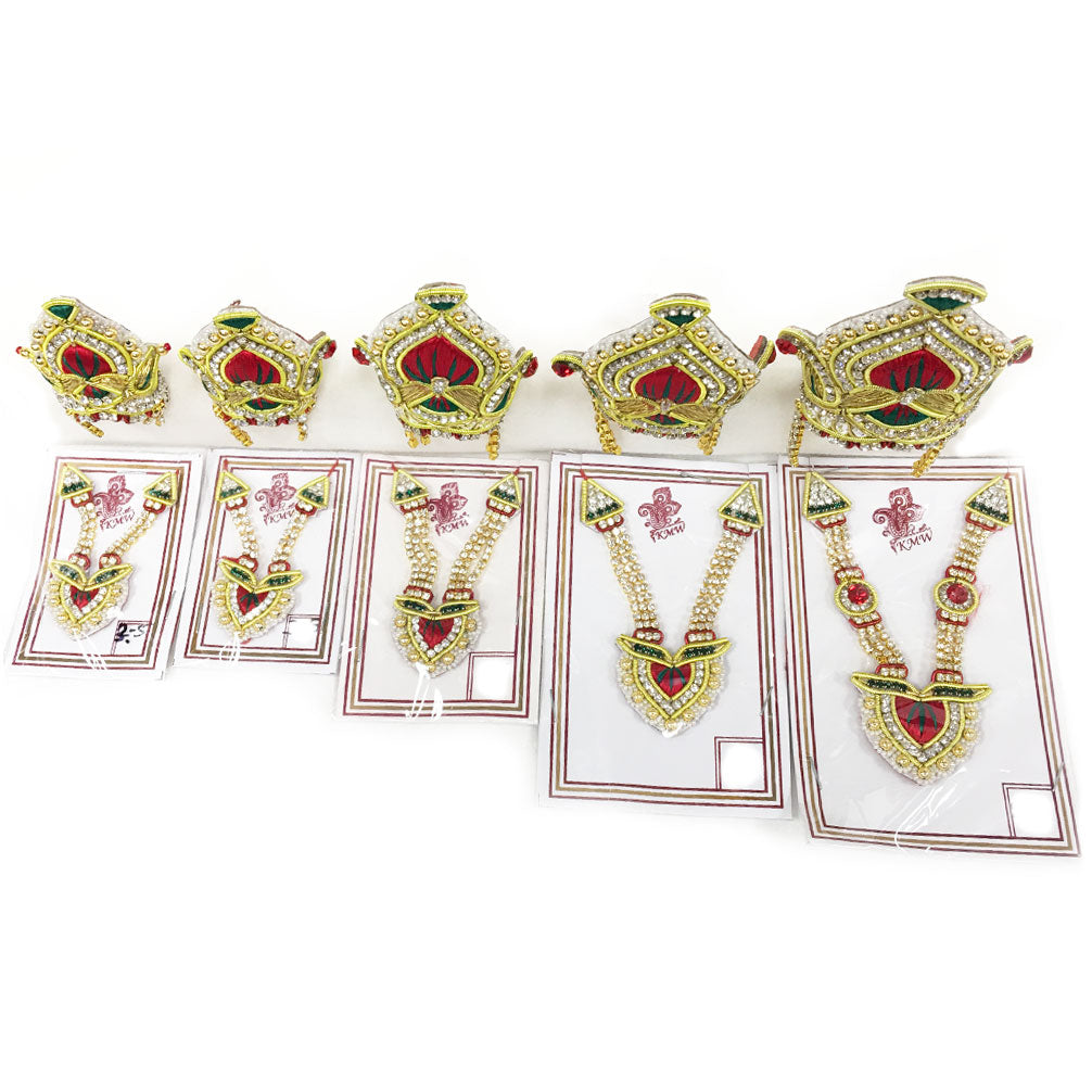 Purushottam Fan - Deity Crown And Necklace Set