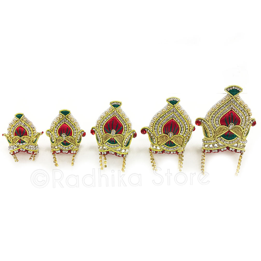 Purushottam Fan - Deity Crown And Necklace Set