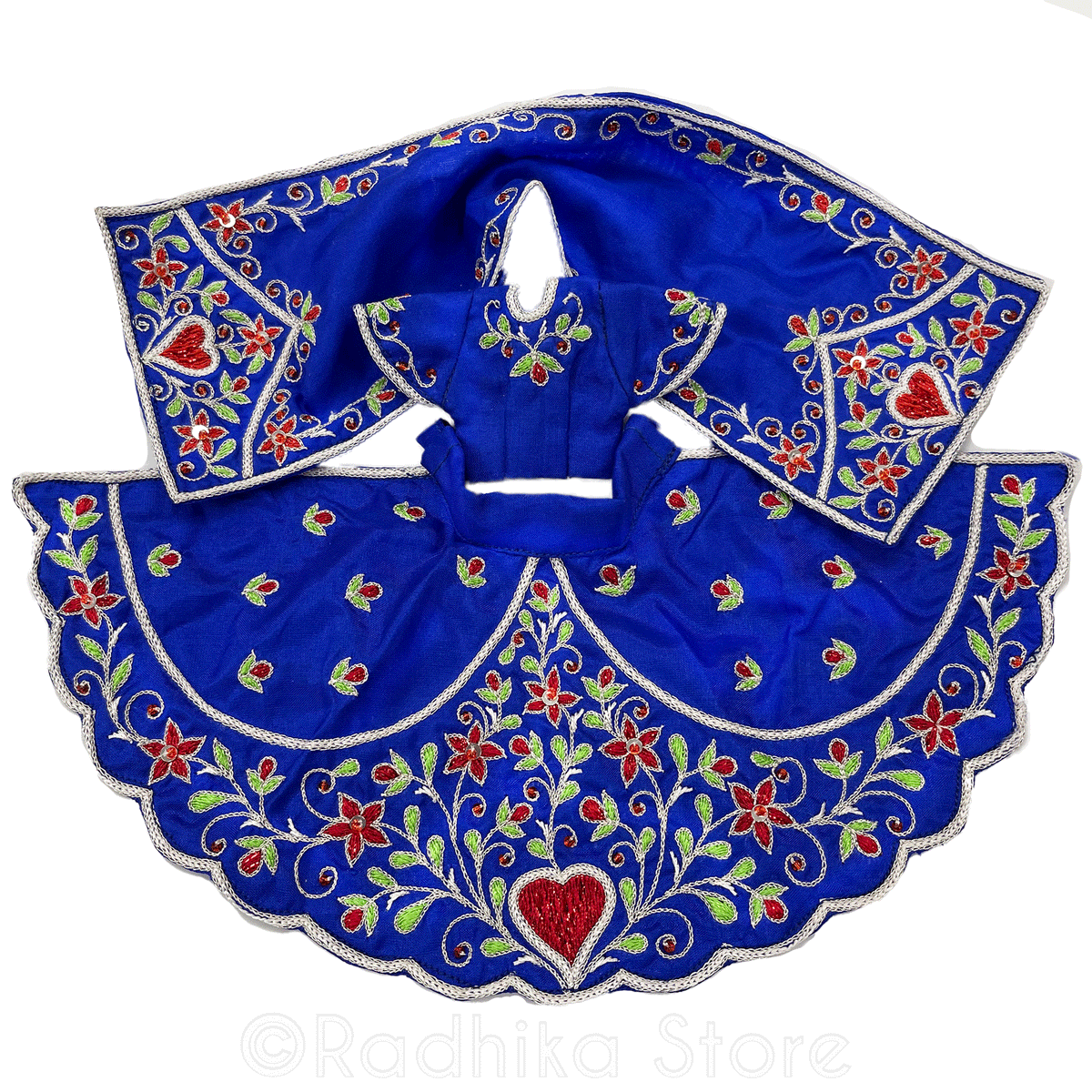 Bhakti Lata Bija - All Silk - Blissful Blue - Radha Krishna Deity Outfit