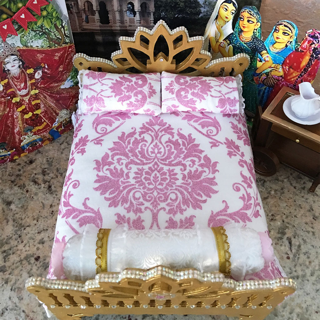 Jeweled Golden Lotus Beds- 7 1/4&quot; Inch (Two Styles to Choose From)