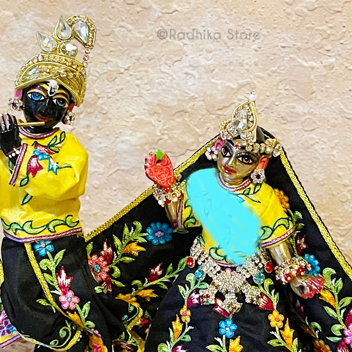 Docks of Kusum Sarovar Multi Color Rhinestone - Deity Necklace