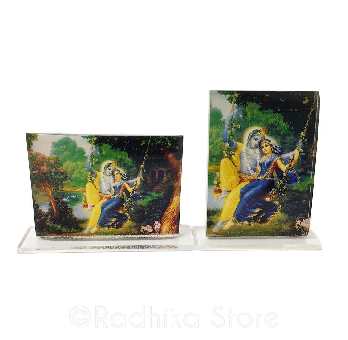 Radha Krishna Swing Vrindavan Forest Acrylic Picture-