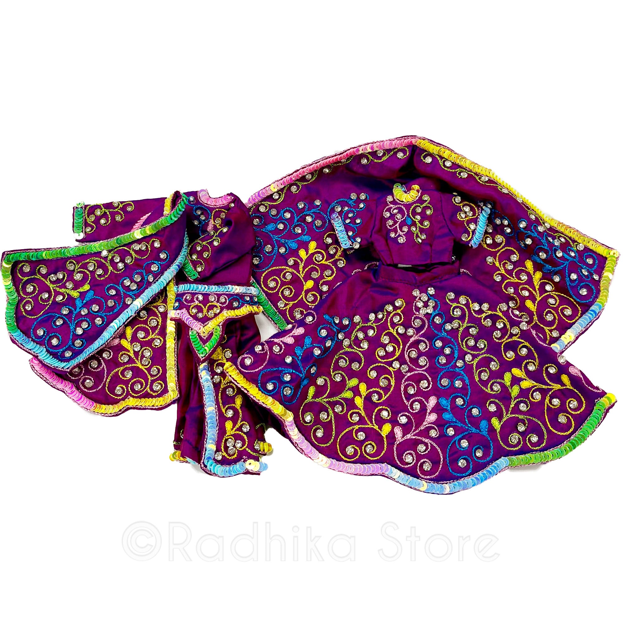 Transcendental Fireworks - All Silk - Purple - Radha Krishna Deity Outfit