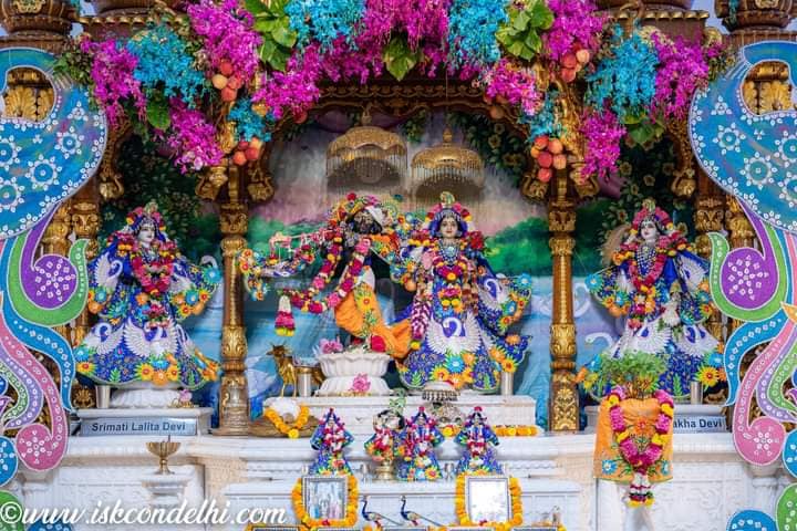 Evening Radha Kund - All Silk - Deep Purple Multi Color - Radha Krishna Deity Outfit