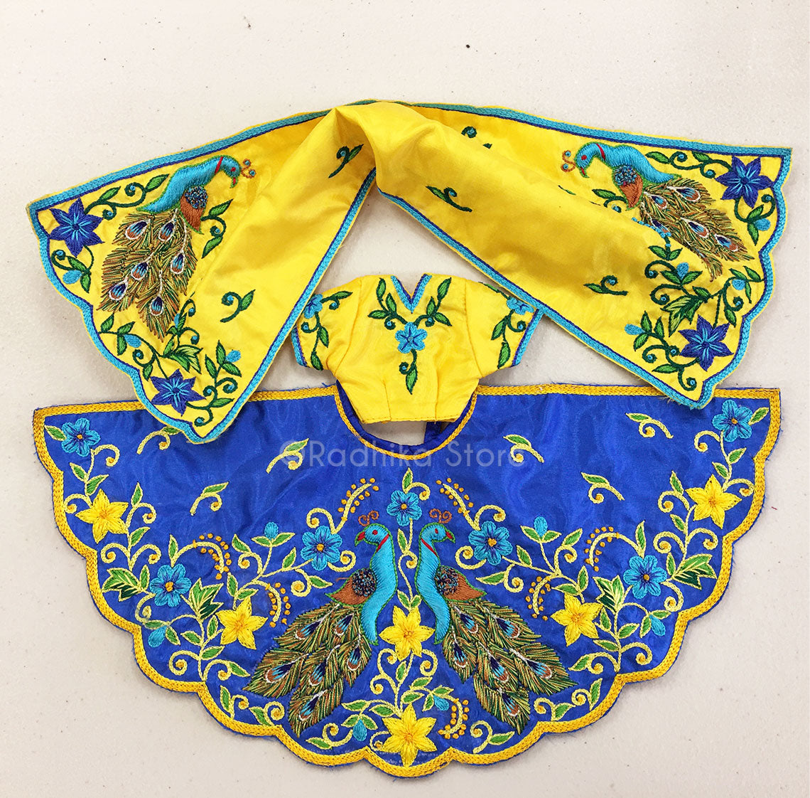 Mayapur Peacocks in Isodhyana - Radha Krishna Deity Outfit