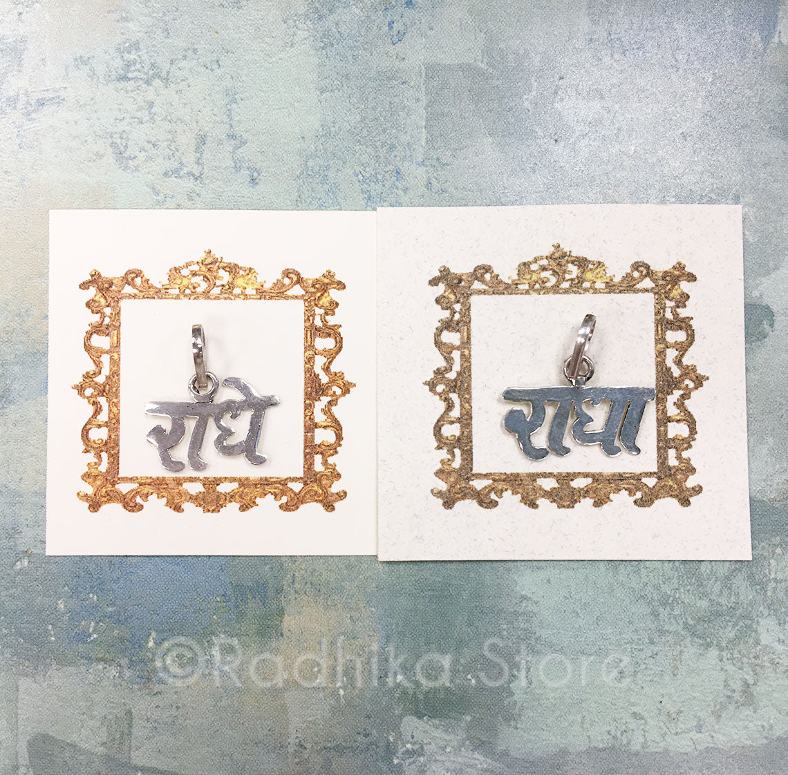 Silver Sanskrit  Radhe and Radha Pendant- Choose Style