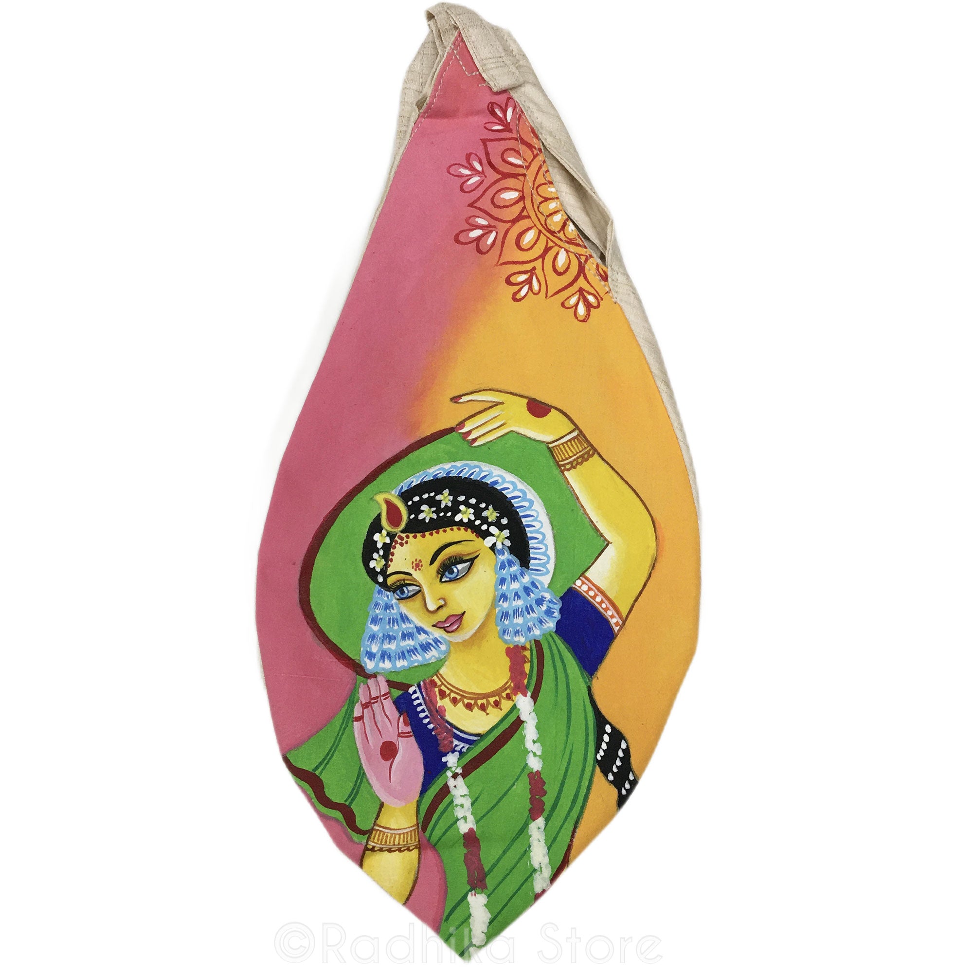 Dancing Radhika - Hand Painted Bead Bag