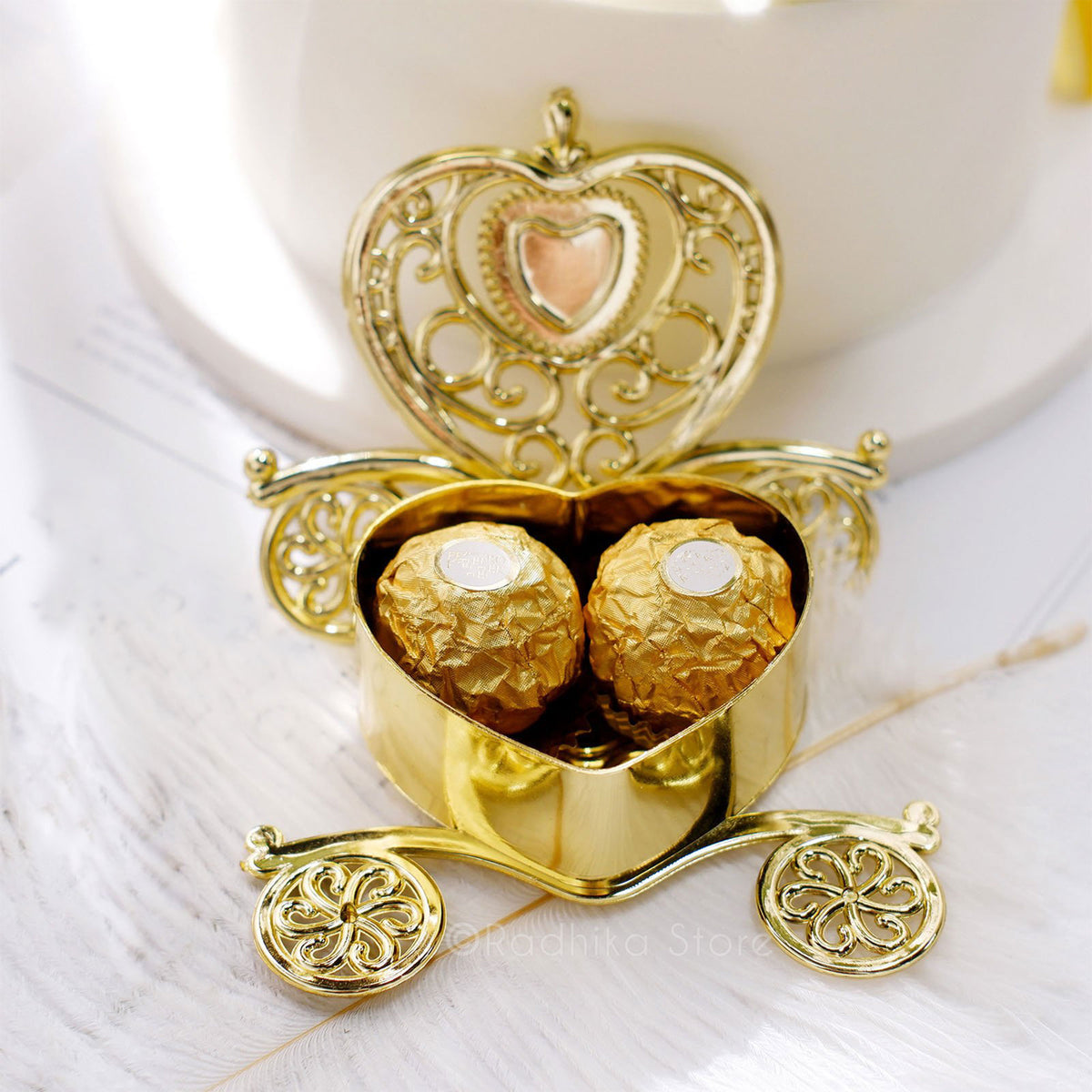 Miniature Heart Shaped Rath-Cart - Multi Purposes - Silver or Gold Color