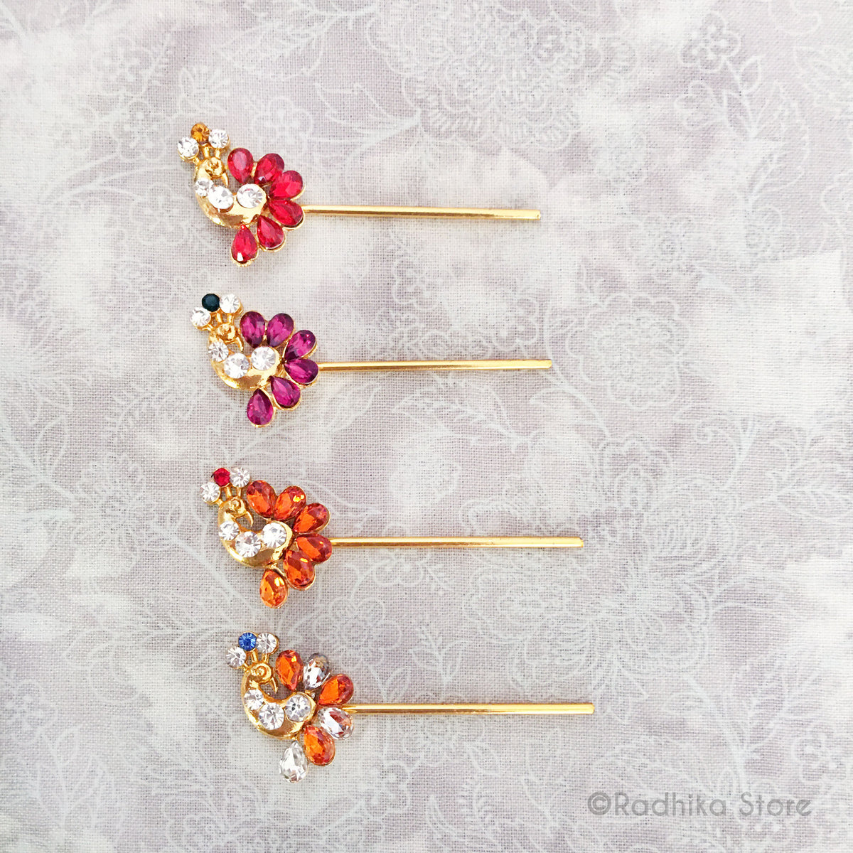 Krishna Prema Peacock Flute - Red, Purple, Orange,  - Tiny 2.2 Inch