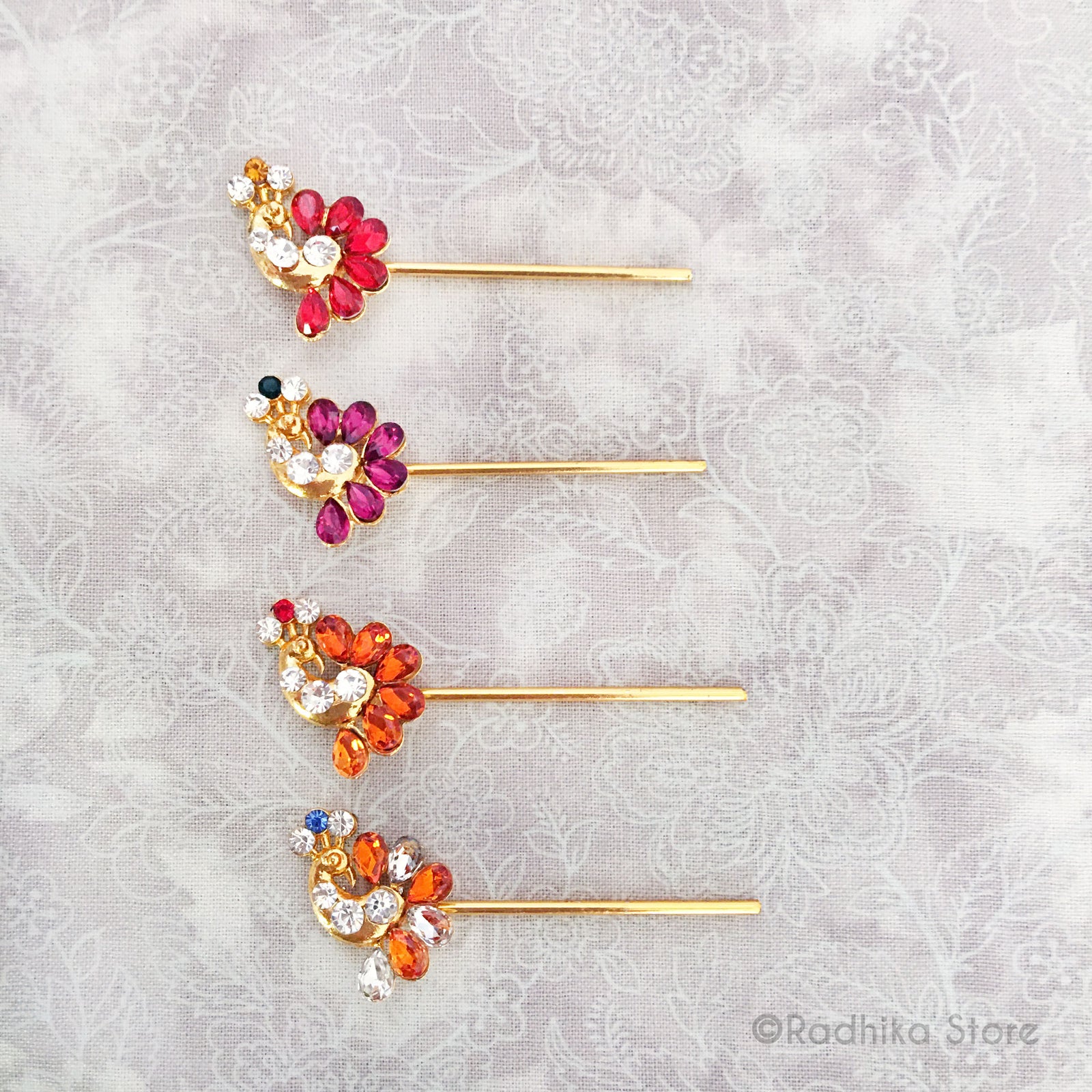 Krishna Prema Peacock Flute - Red, Purple, Orange,  - Tiny 2.2 Inch