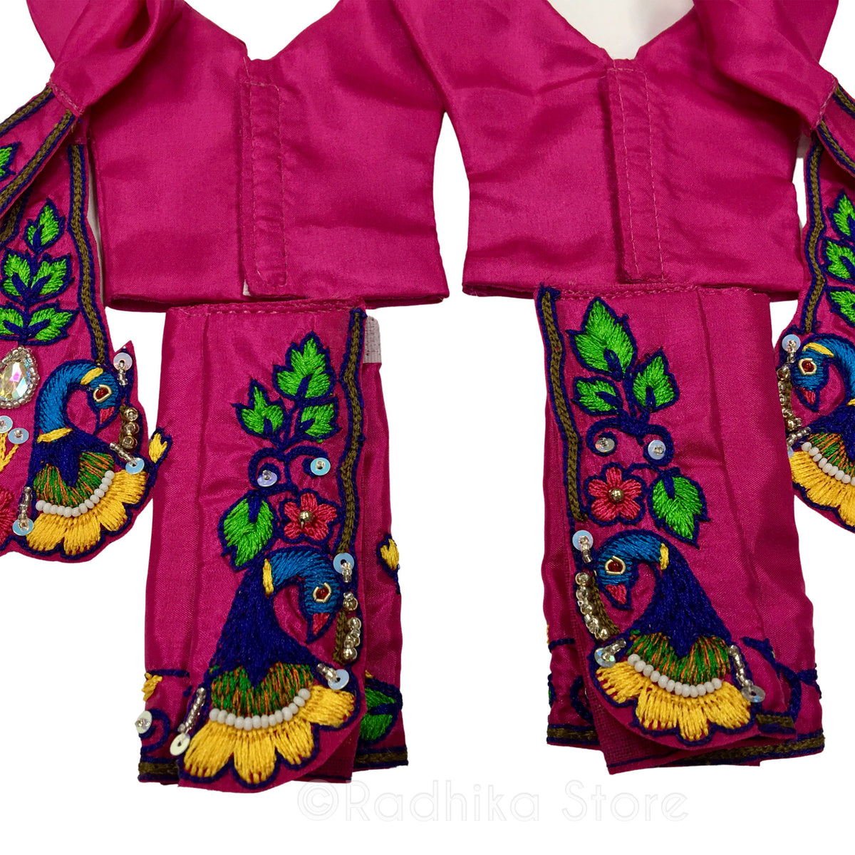 Regal Peacock on Berry Color - Gaura Nitai Deity Outfit