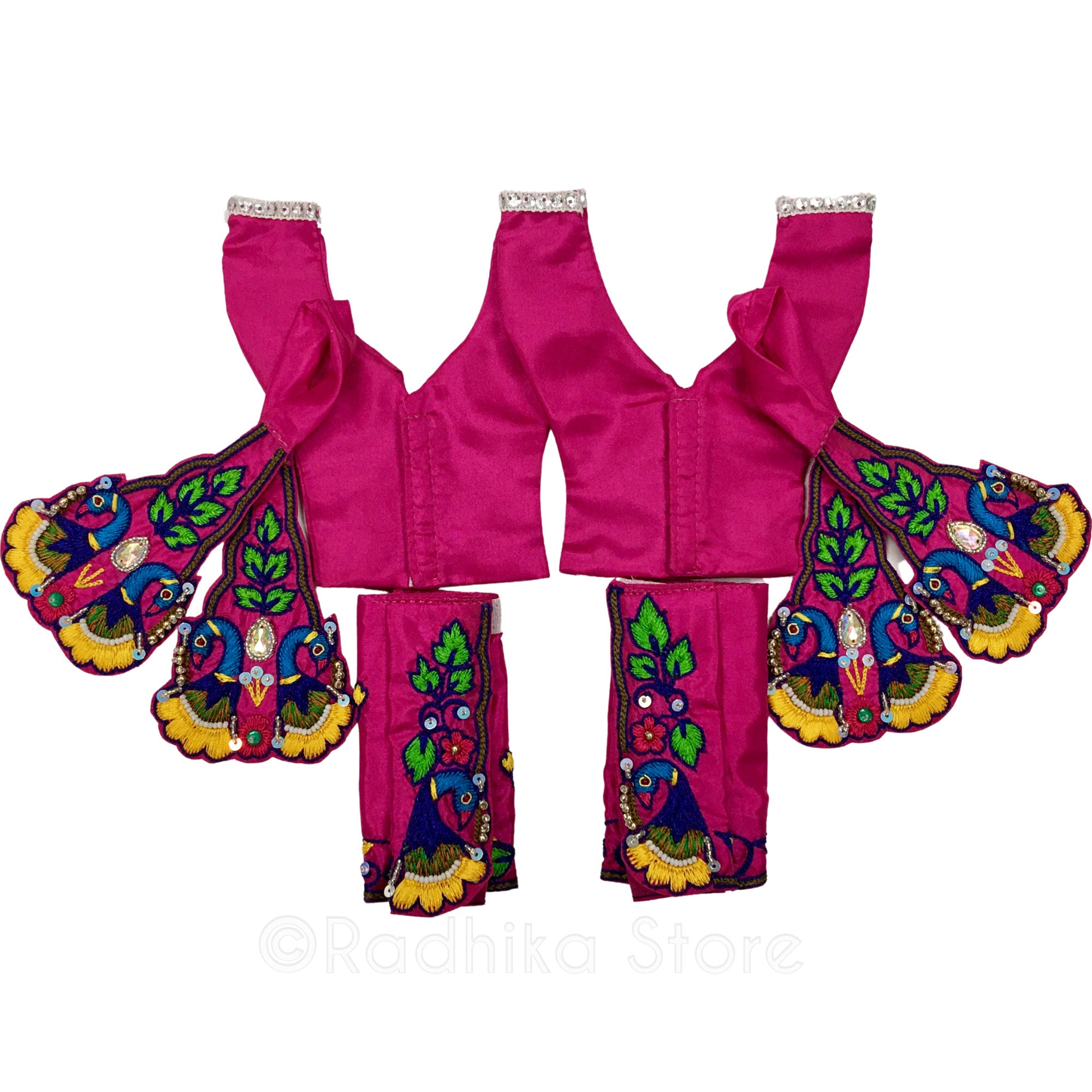 Regal Peacock on Berry Color - Gaura Nitai Deity Outfit