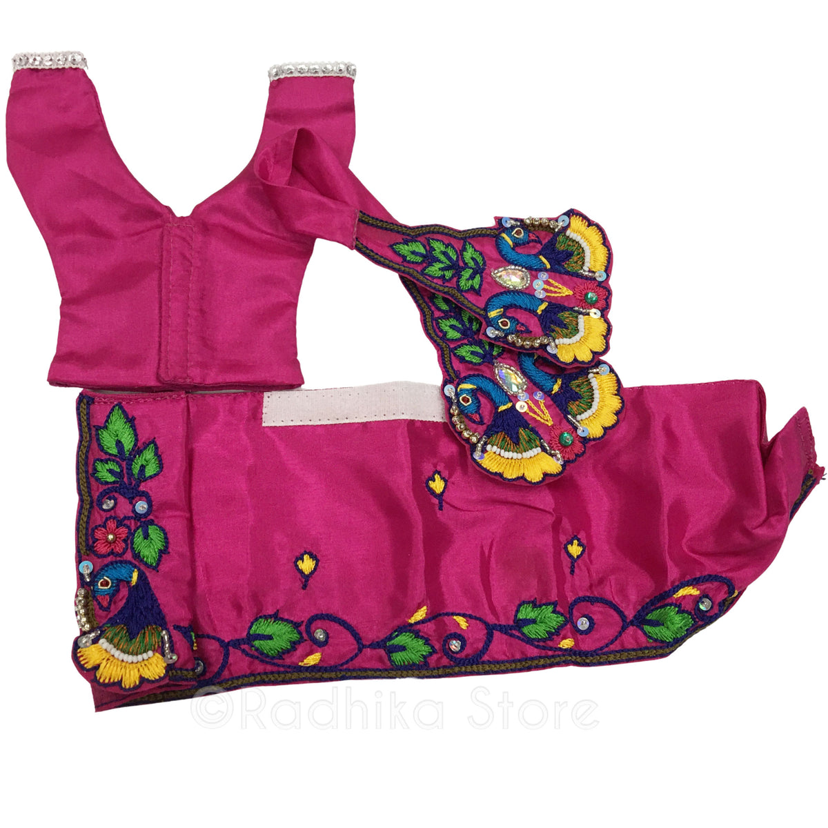 Regal Peacock on Berry Color - Gaura Nitai Deity Outfit