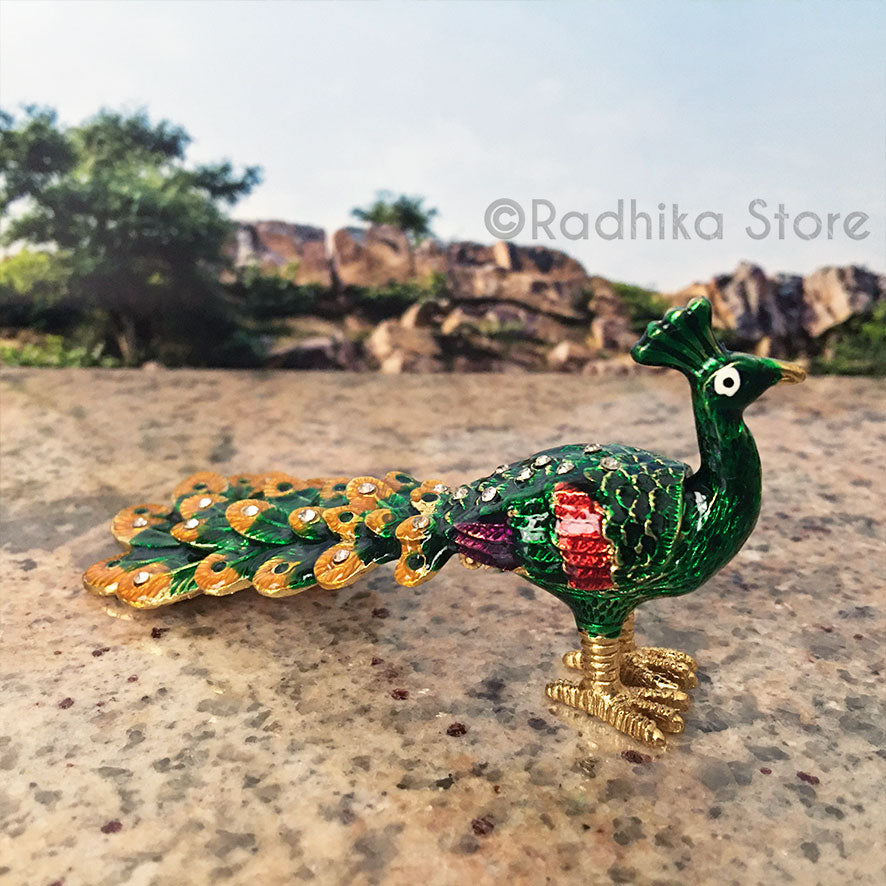 Colorful Jeweled Govardhana Peacocks - Hidden Treasure- Choose Color