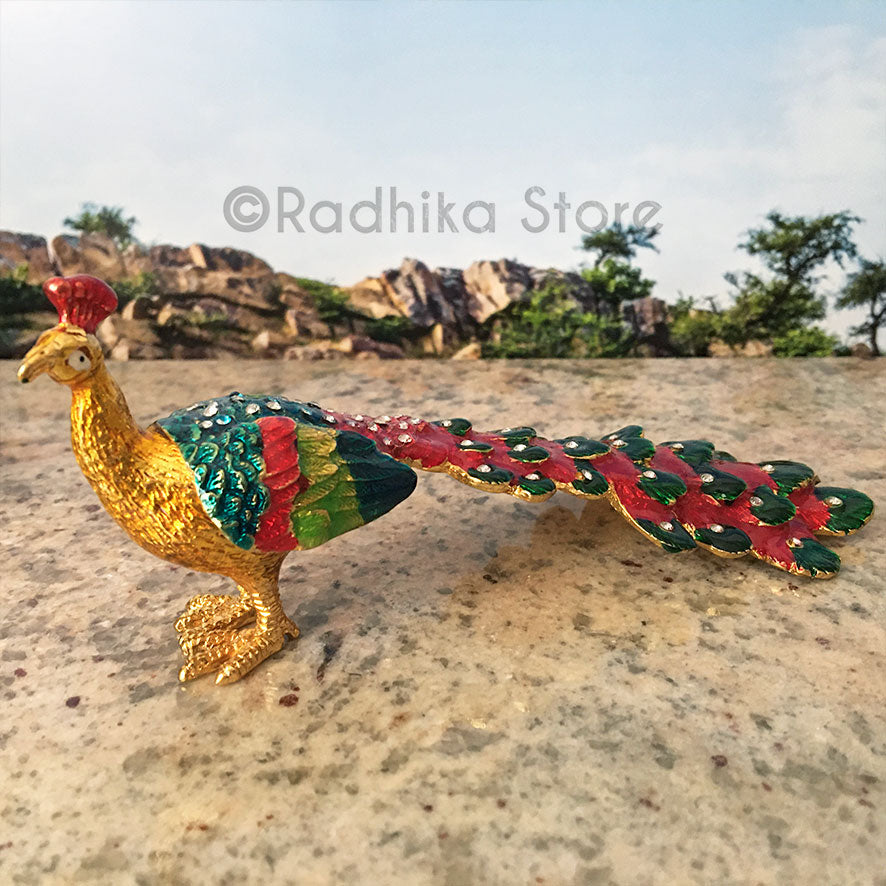 Colorful Jeweled Govardhana Peacocks - Hidden Treasure- Choose Color