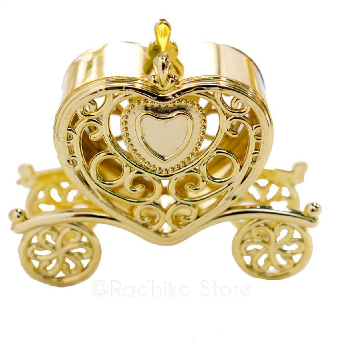 Miniature Heart Shaped Rath-Cart - Multi Purposes - Silver or Gold Color
