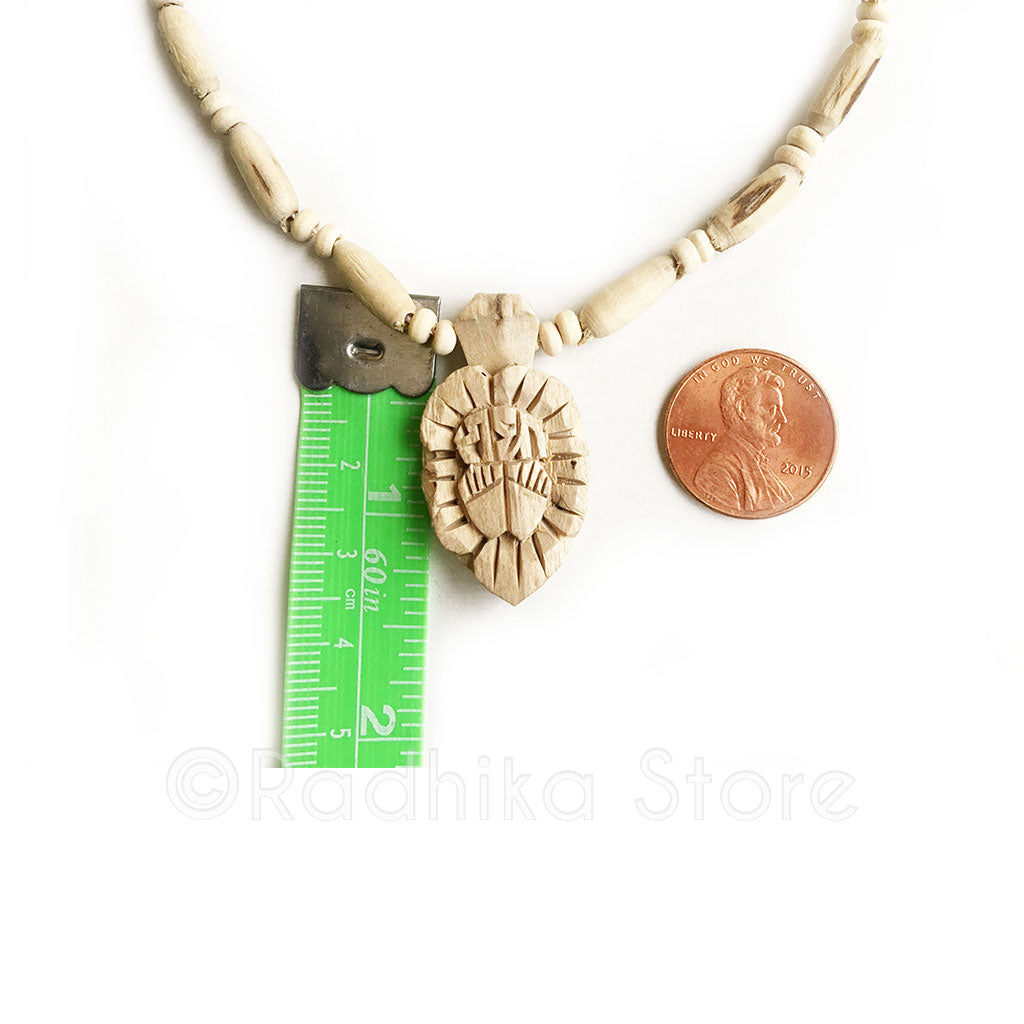 Radha Lotus Feet Small Pendant -Tulsi Necklace