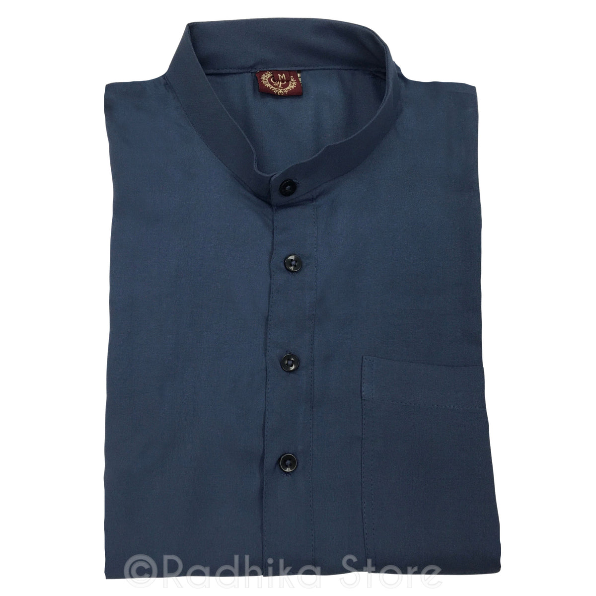 Dark Slate Blue  Cotton/Rayan - Long Sleeve Kurtas