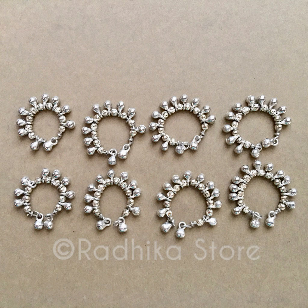 Silver Ankle Bells Set - 4 Sizes