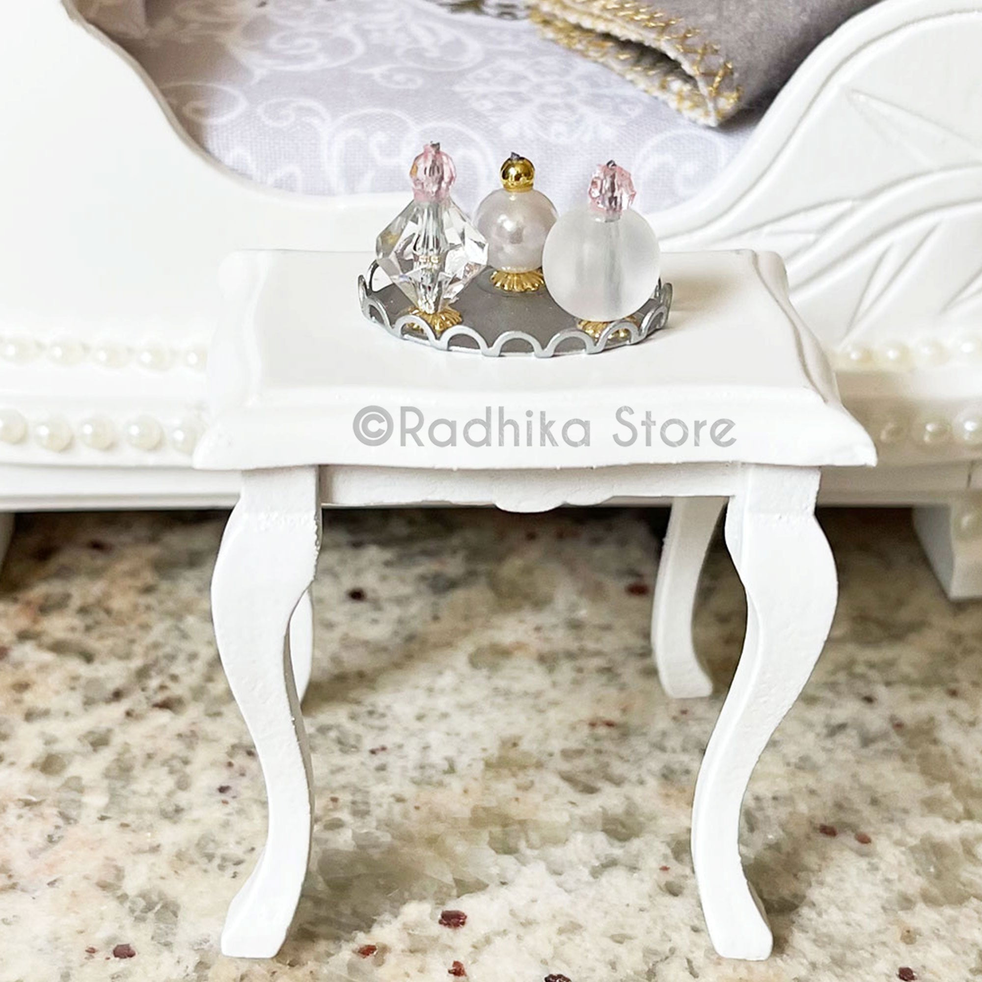 Miniature Silver Color Perfume Tray