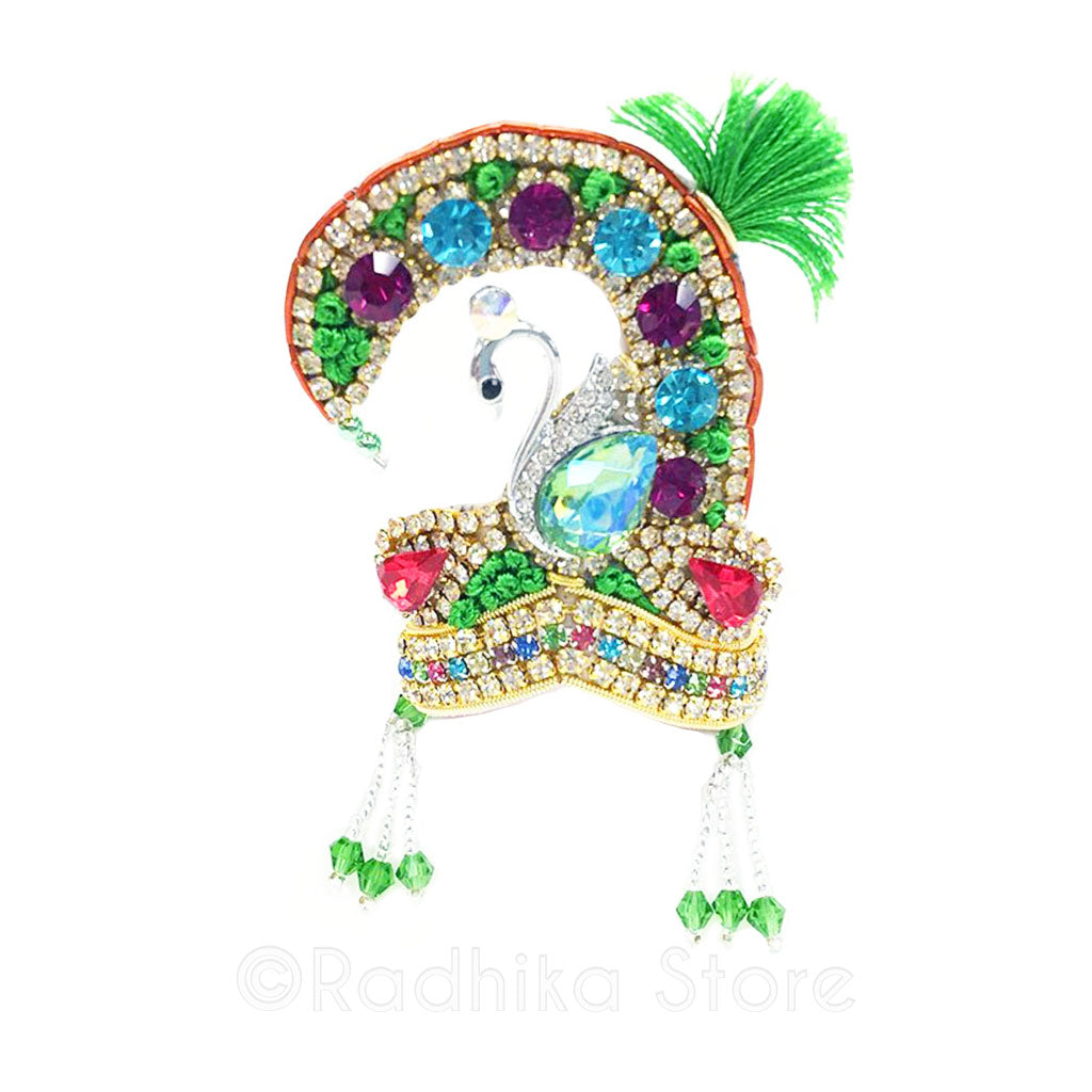 Radha Kund Silver Swan- Crystal Rhinestone Crown