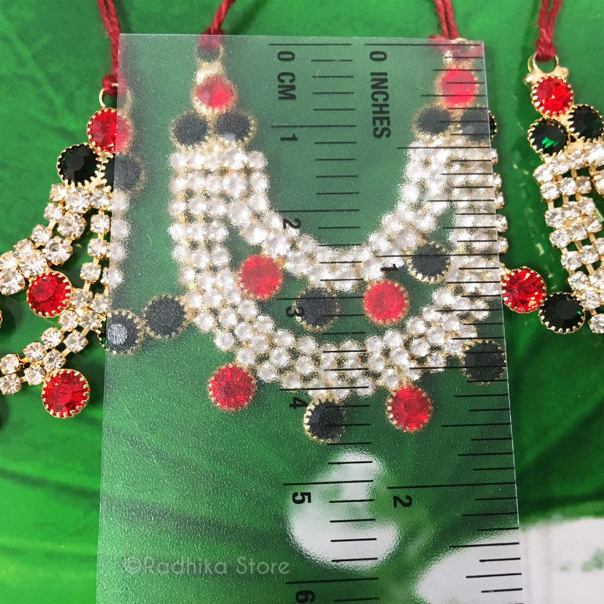 Multi Color Lotus Drops - Rhinestone Deity Necklace