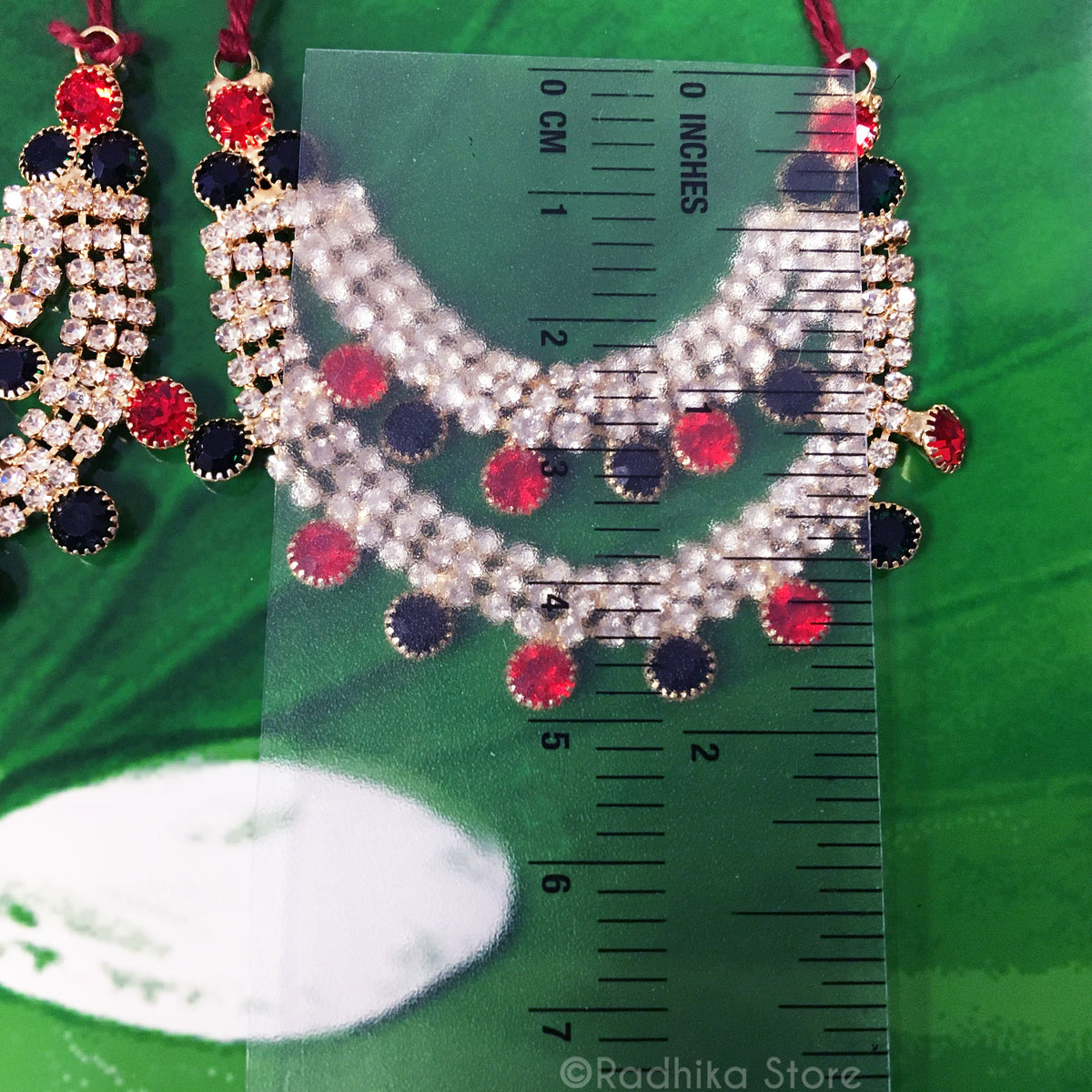 Multi Color Lotus Drops - Rhinestone Deity Necklace