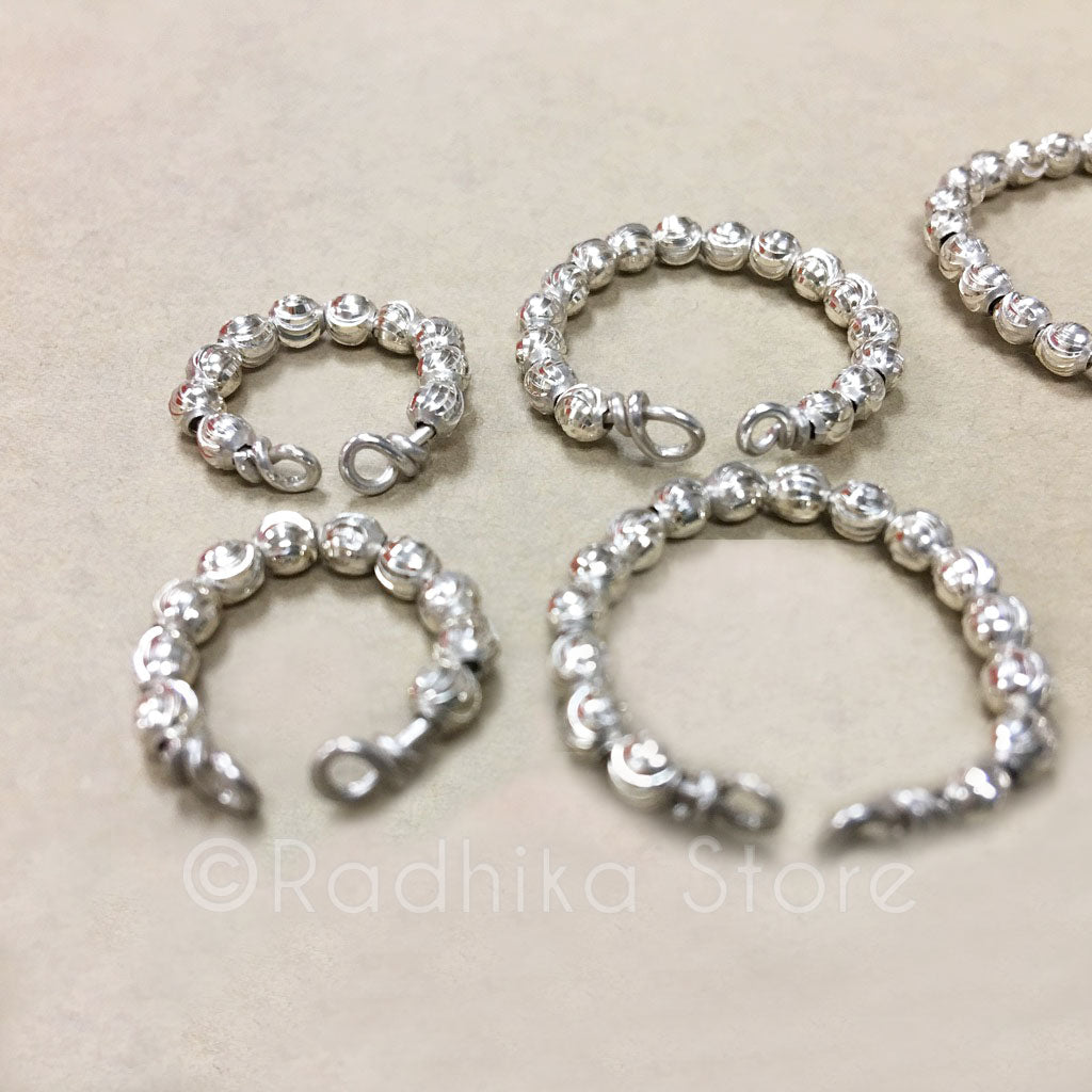 Sparkly Silver Bangles/Ankle Bells Set - 5 Sizes
