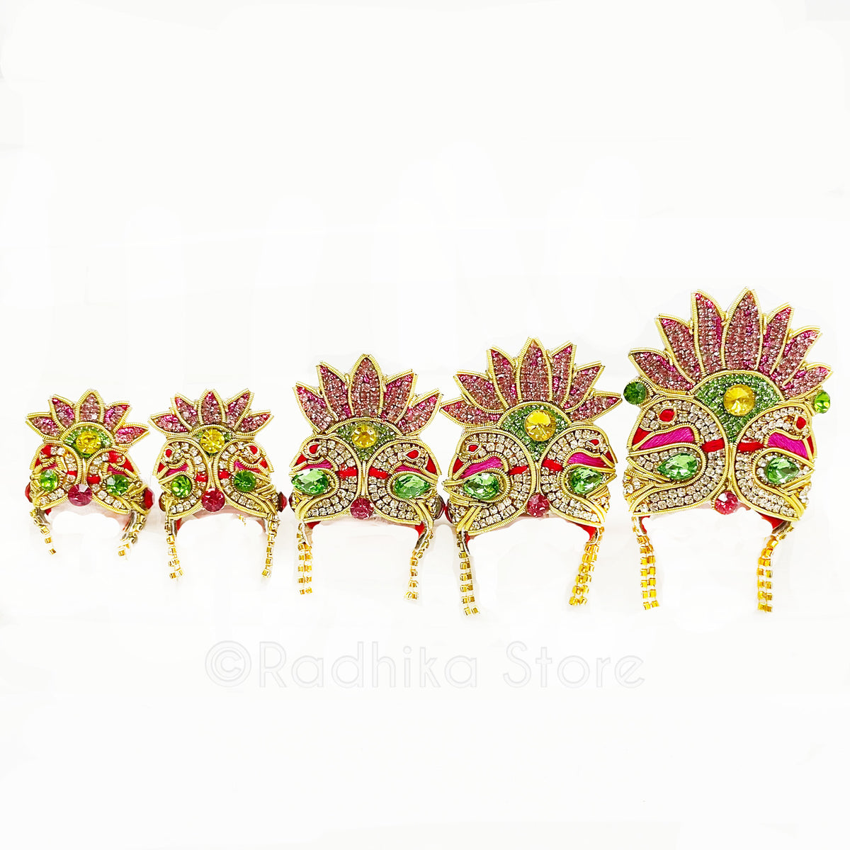 Sporting Lotus Swans - Deity Crown and Necklace Set