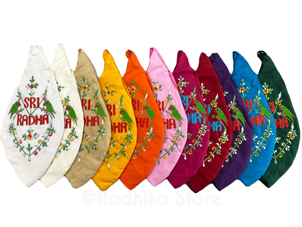 Sri Radha With Vrindavan Parrots - Bead Bags