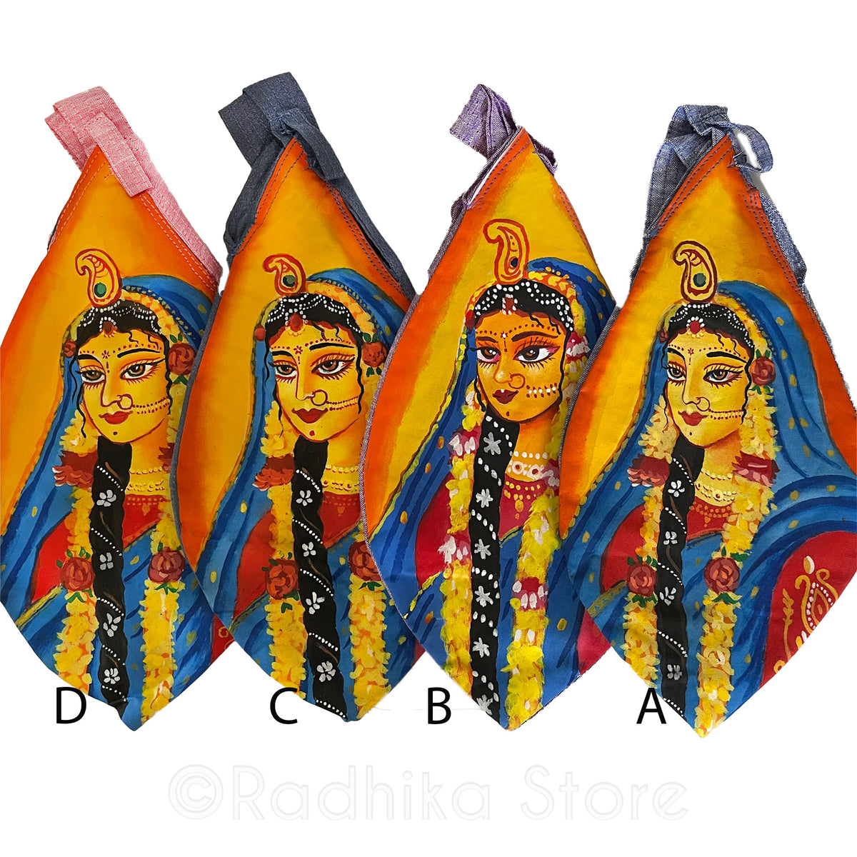 Sri Radhika - Hand Painted  Jute - Bead Bag- Choose Bag