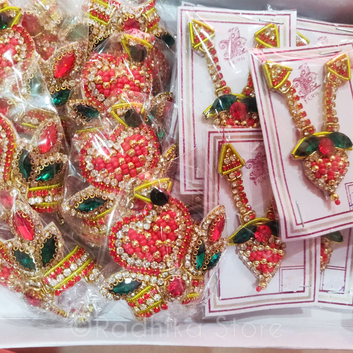 Strawberry Heart - Deity Crown and Necklace Set