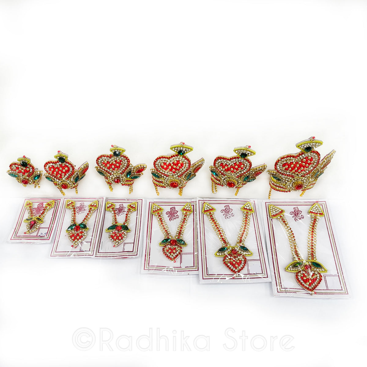 Strawberry Heart - Deity Crown and Necklace Set