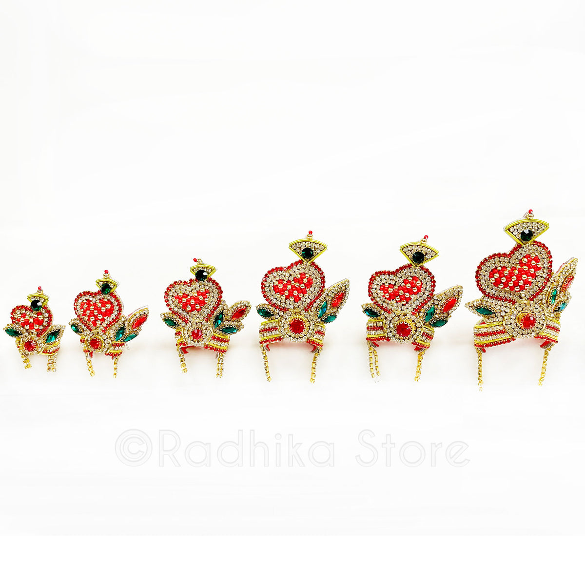 Strawberry Heart - Deity Crown and Necklace Set