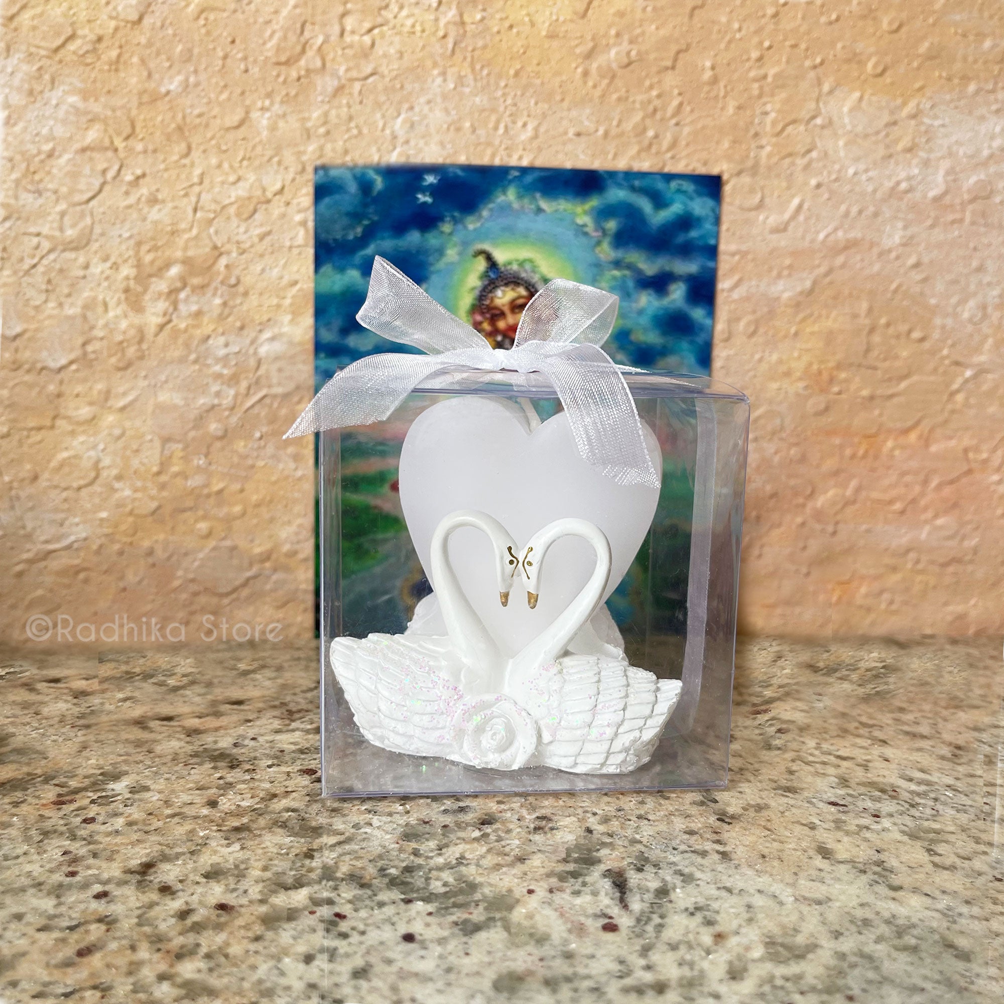Miniature Swan Heart Candle