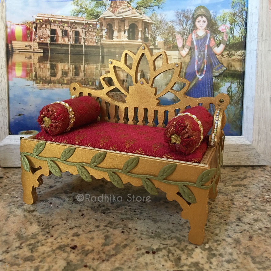 Golden Jeweled Golden Divine Throne- Deep Red