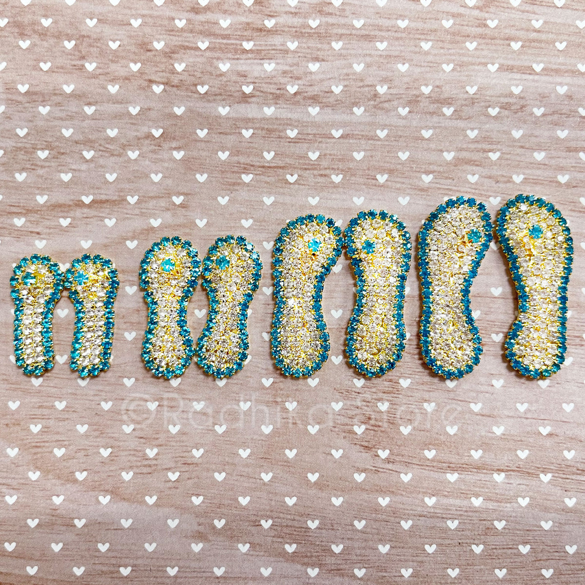 Sparkling Rhinestones Deity Shoes-Aqua Marine And Diamond-Choose Size