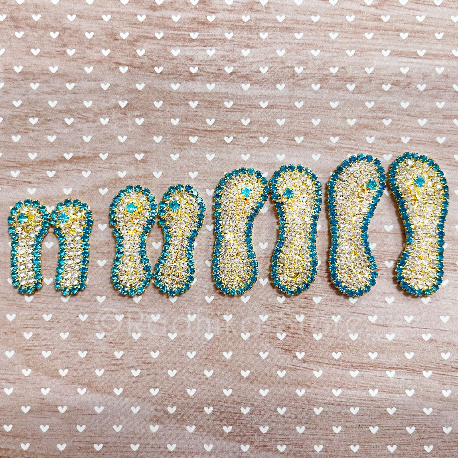 Sparkling Rhinestones Deity Shoes-Aqua Marine And Diamond-Choose Size