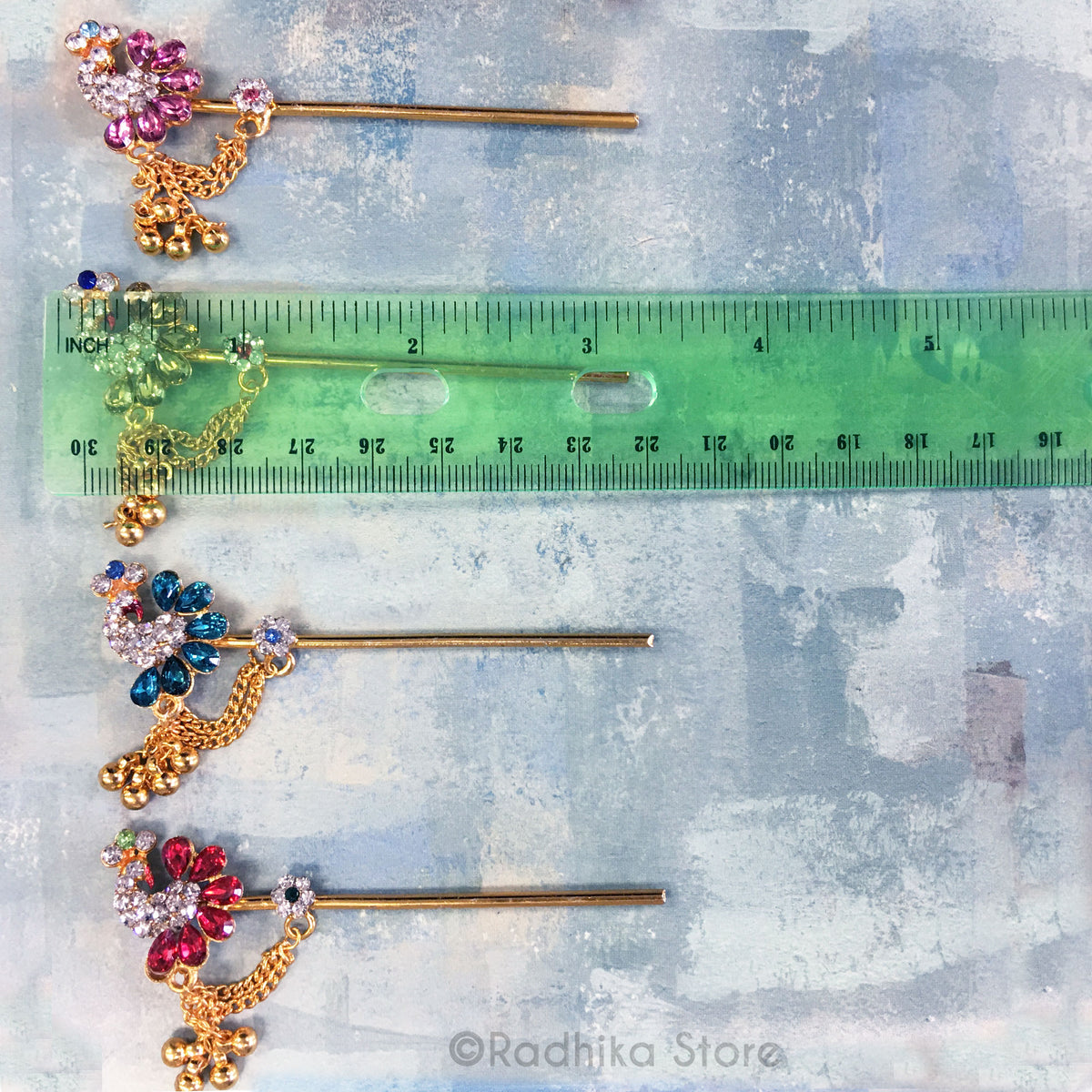 Crystal Teardrop Peacock Flute with Bells