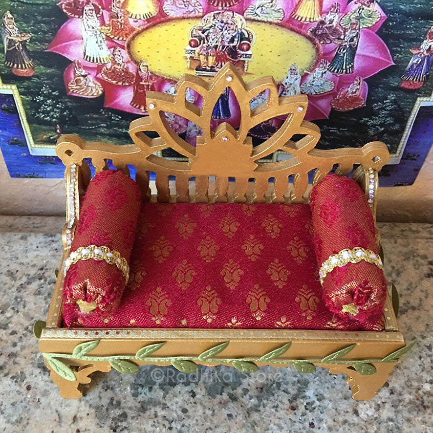 Golden Jeweled Golden Divine Throne- Deep Red
