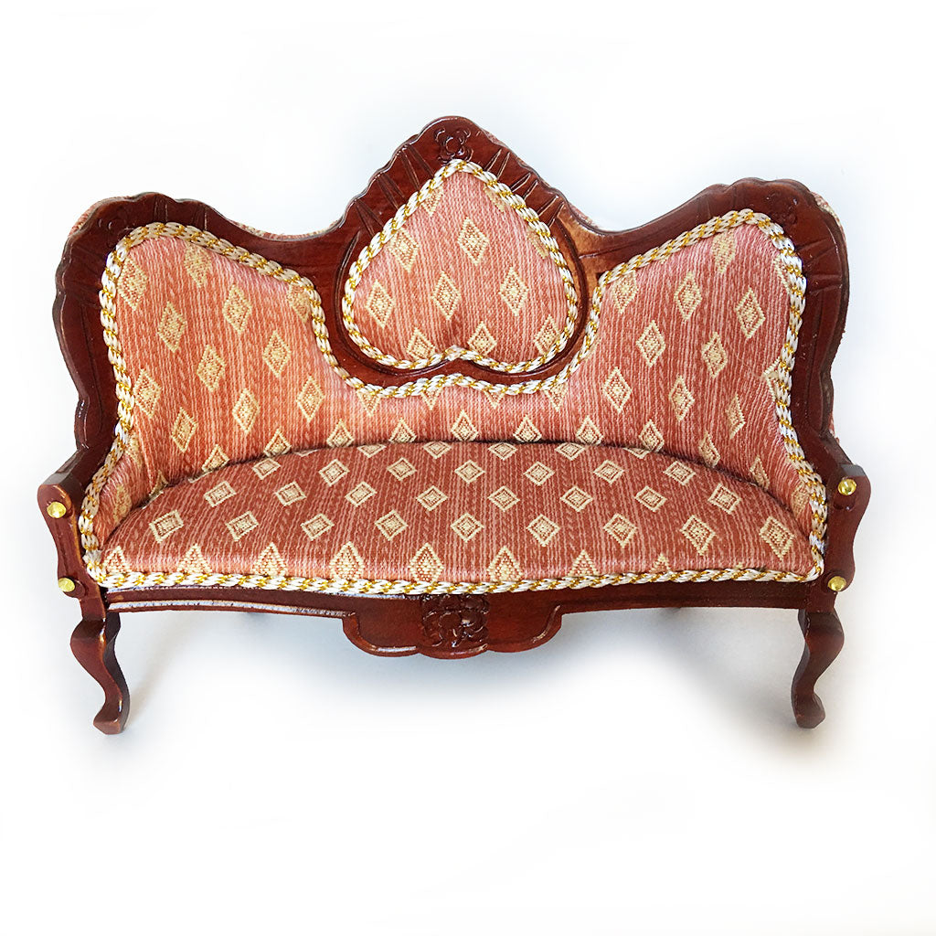 Divine Couple Mahagony Throne- Saffron